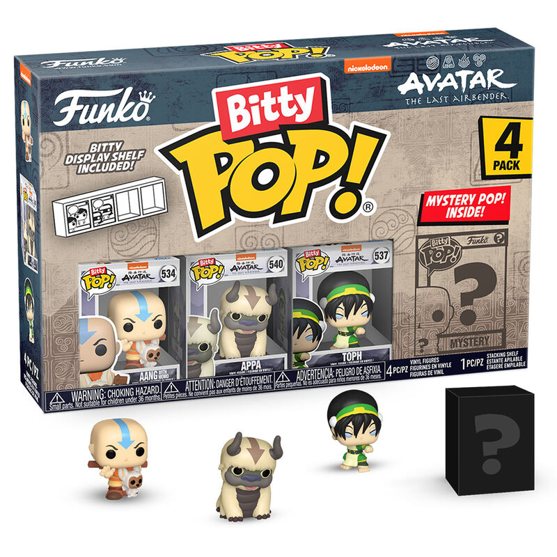 Funko Pop! Avatar The Last Airbender Aang - Figura da Collezione Vinyl 4 pezzi Blister Bitty POP Nerdscape