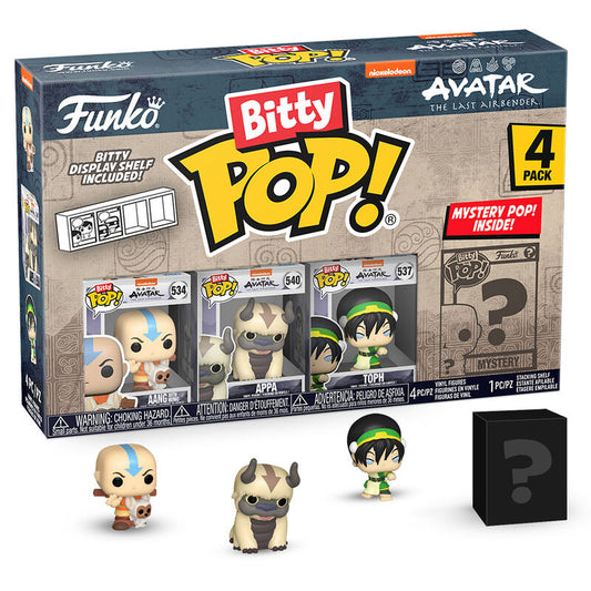 Funko Pop! Avatar The Last Airbender Aang - Figura da Collezione Vinyl 4 pezzi Blister Bitty POP