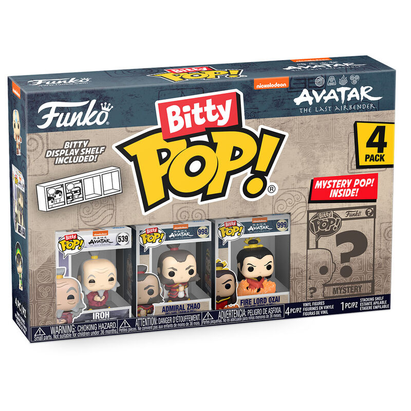 Funko Pop! Avatar The Last Airbender Iroh - Figura da Collezione Vinyl 4 pezzi Blister Bitty POP Nerdscape