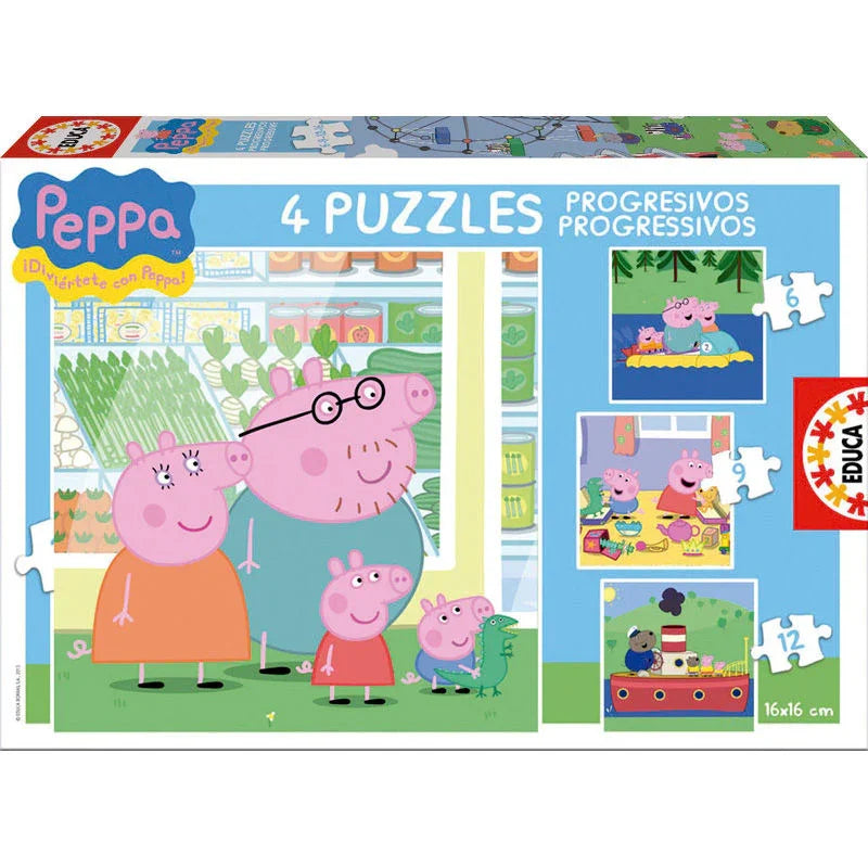 Peppa Pig Progressive puzzle 6-9-12-16pcs Nerdscape