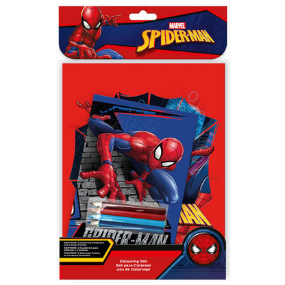 Marvel Spiderman colouring set + notebook Nerdscape