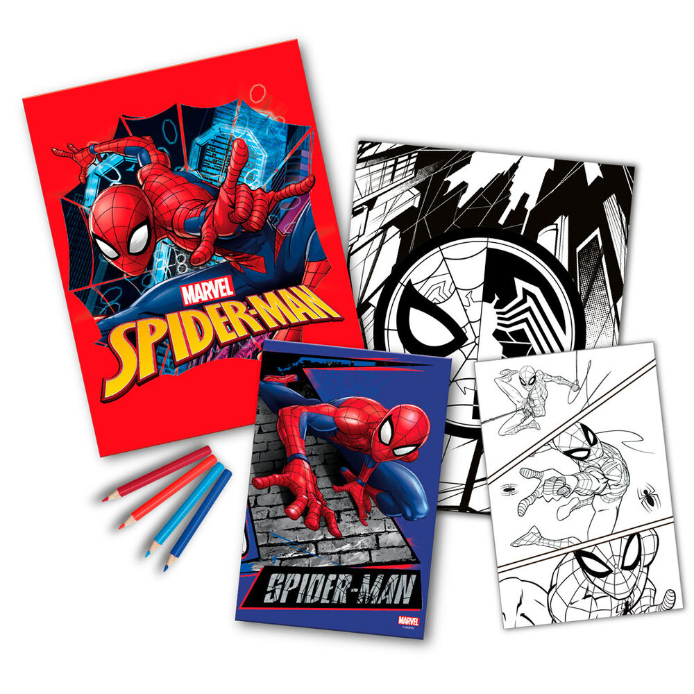 Marvel Spiderman colouring set + notebook Nerdscape