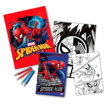 Marvel Spiderman colouring set + notebook Nerdscape