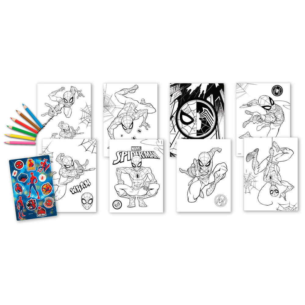 Marvel Spiderman colouring set + notebook Nerdscape