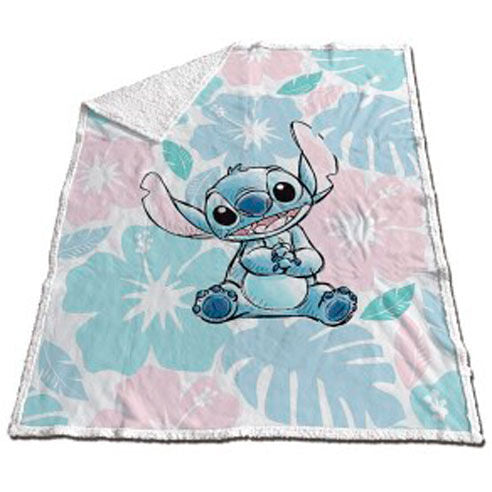 Couverture sherpa corail Disney Stitch 130x170cm