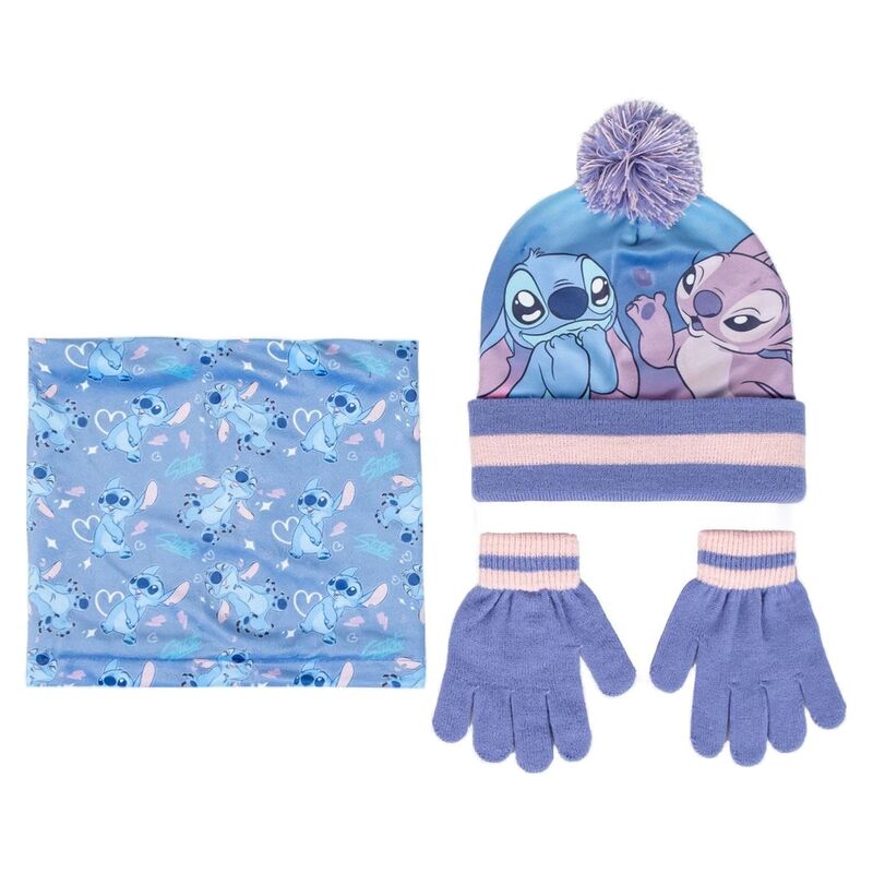 Disney Stitch Kids winter set snood hat gloves Nerdscape