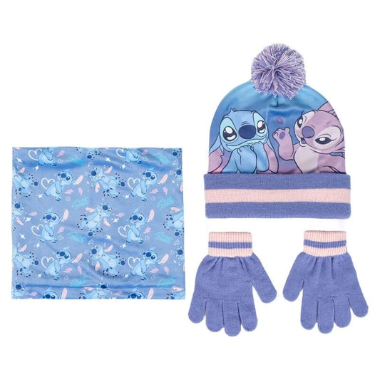 Disney Stitch Kids winter set snood hat gloves Nerdscape