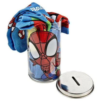 Marvel Spidey Money box 4 pairs of socks Nerdscape