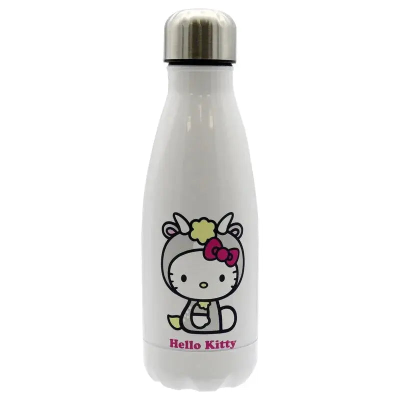 Borraccia bianca Hello Kitty con unicorno, tappo in metallo, accessorio nerd Nerdscape.