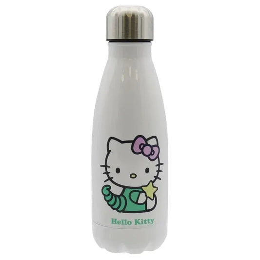 Borraccia termica bianca Hello Kitty con tappo in acciaio, design kawaii Nerdscape