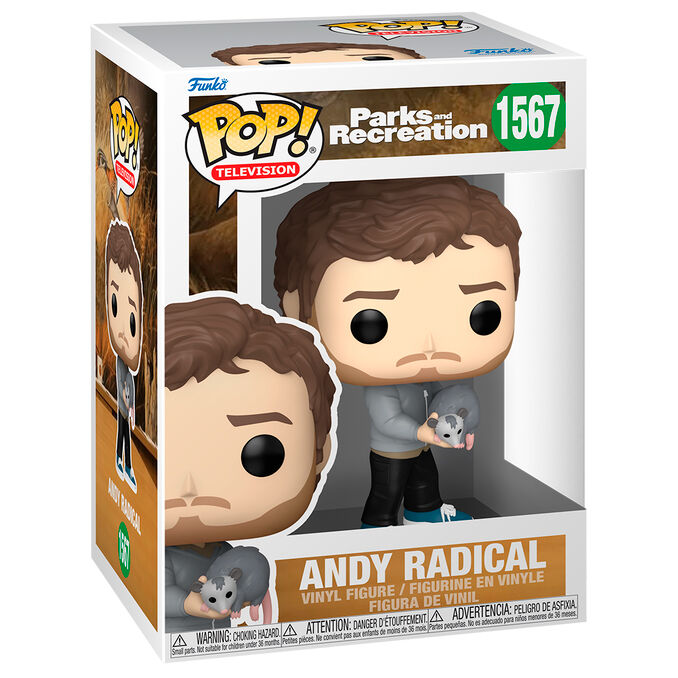 Funko Pop! Parks and Recreation Andy Radical - Figura da Collezione Vinyl Nerdscape