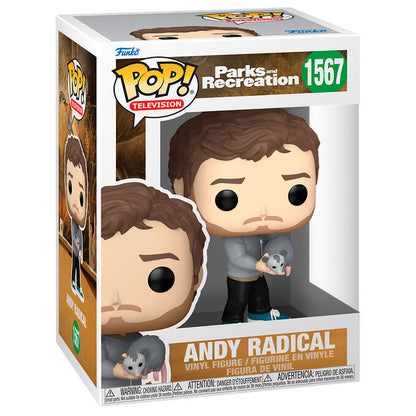 Funko Pop! Parks and Recreation Andy Radical - Figura da Collezione Vinyl Nerdscape