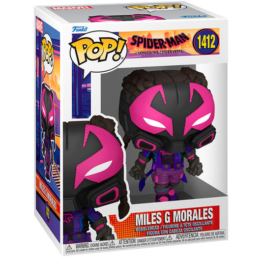 Figurine POP Marvel Spider-Man : Miles G. Morales, tirée du film Spider-Man: Across the Spider-Verse.