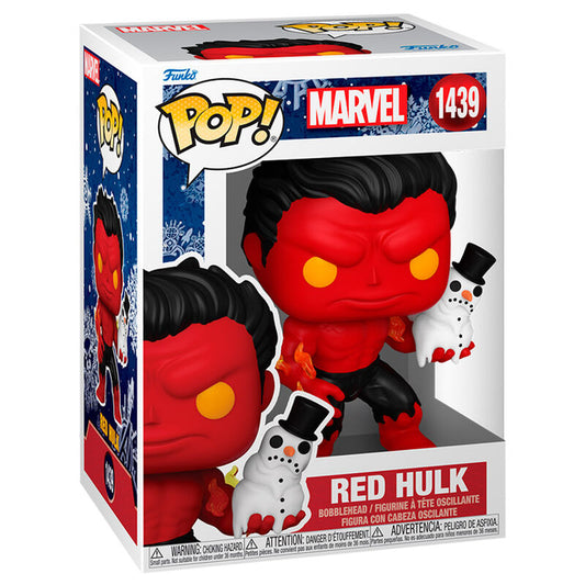 Funko Pop! Marvel Red Hulk con Snowman - Figura da Collezione Vinyl