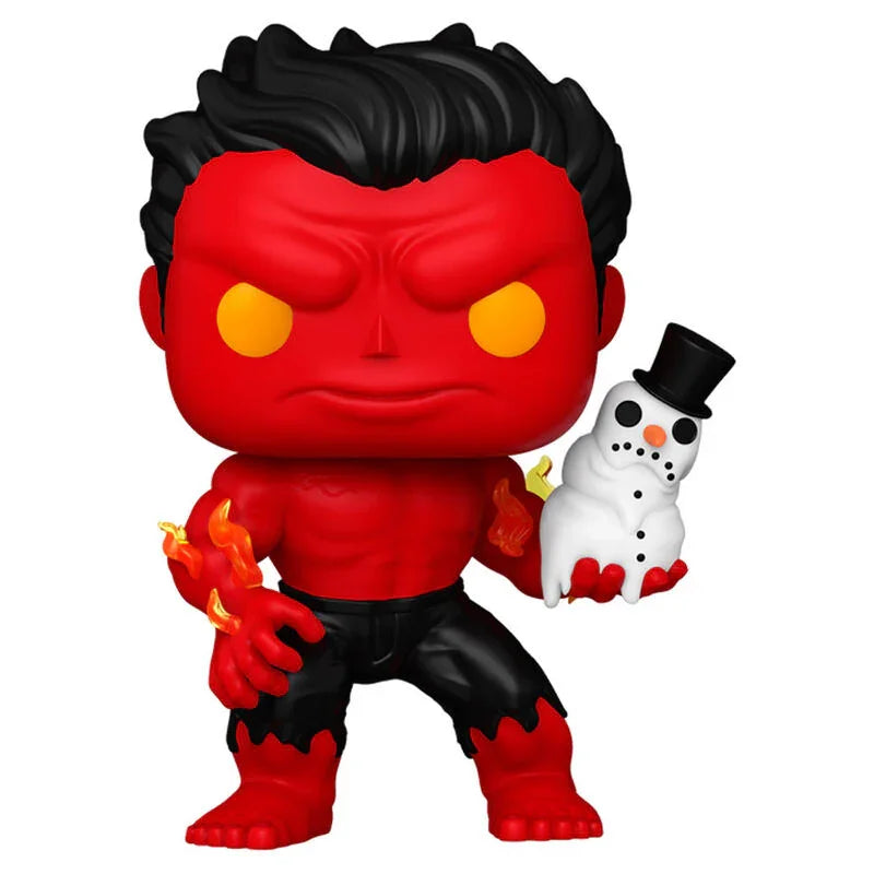 Funko Pop! Marvel Red Hulk con Snowman - Figura da Collezione Vinyl Nerdscape
