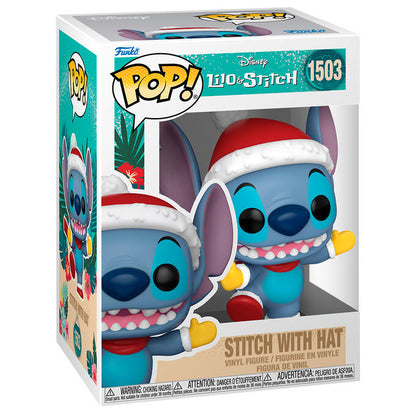 Figurine POP Disney Stitch avec bonnet de Père Noël