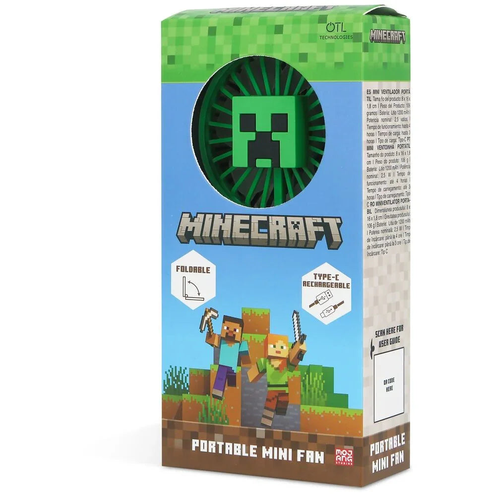 Minecraft 3D foldable portable mini fan Nerdscape
