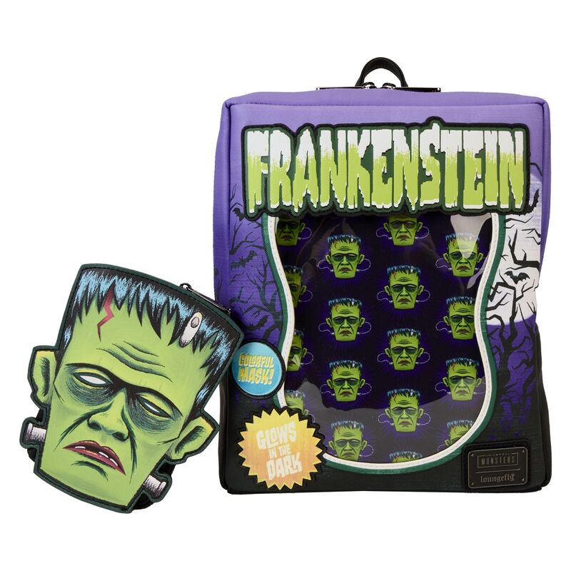 Loungefly Universal Monster Frankenstein Neon Mask backpack 28cm Nerdscape