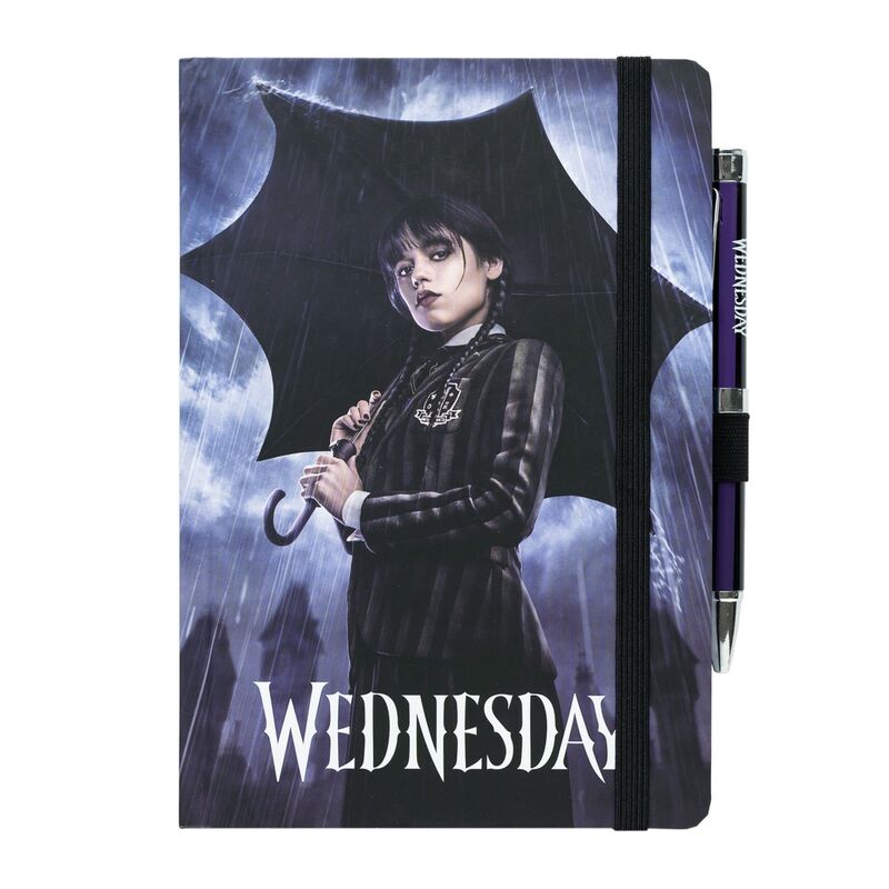 Wednesday Addams A5 premium notebook + projector pen Nerdscape