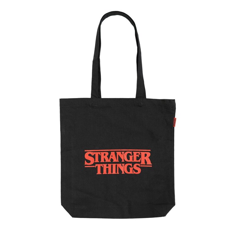 Stranger Things Logo Borsa da Collezione in Cotone Riciclato con Manici Larghezza Nerdscape Nerdscape