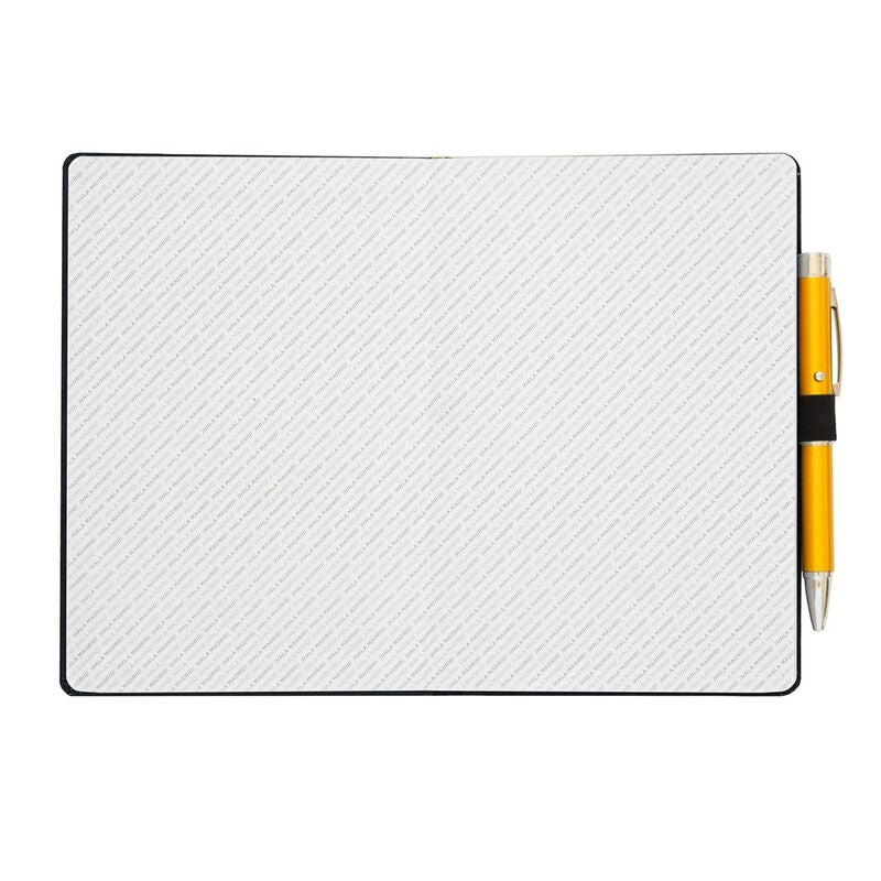Real Madrid Notebook A5 Premium con Penna Proiettore Stemma - Hard Cover, Elastico, 96 Fogli Puntinati - Nerdscape Nerdscape