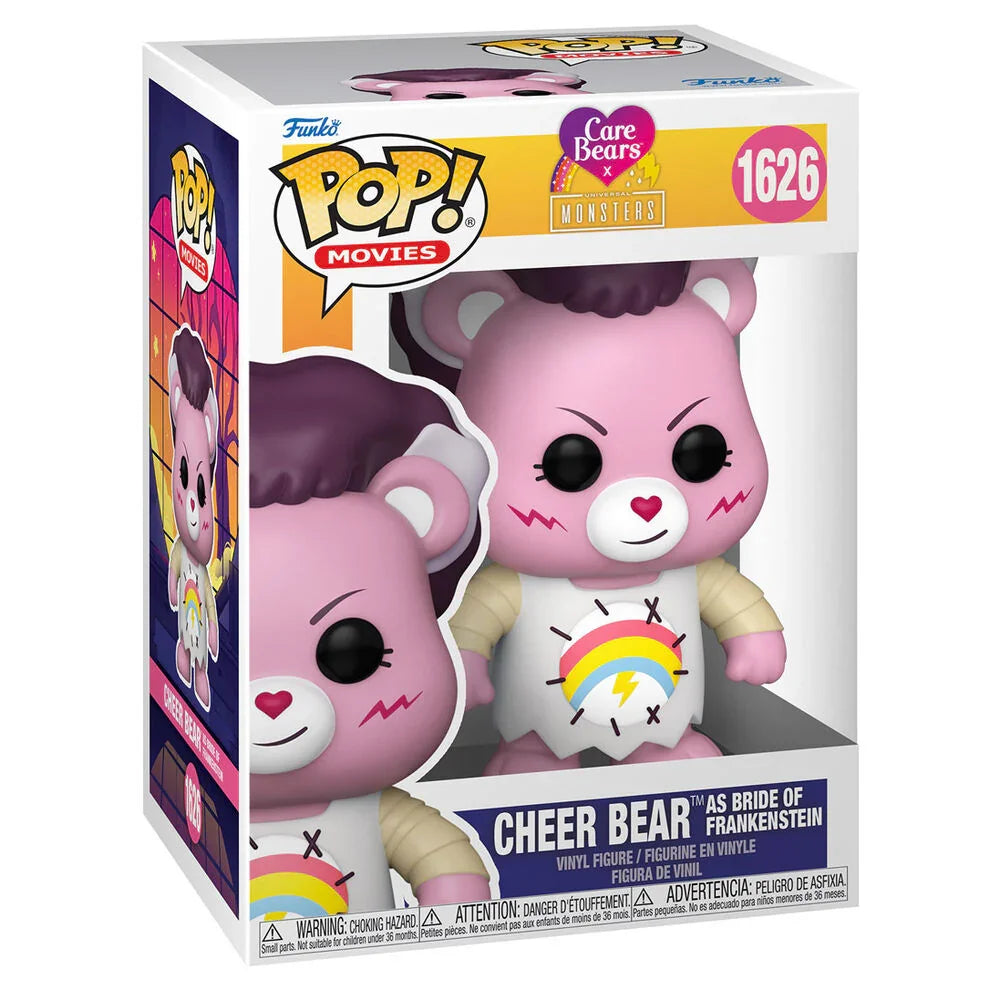 Funko Pop! Care Bears x Monsters Cheer Bear Bride of Frankenstein - Figura da Collezione Vinyl Nerdscape