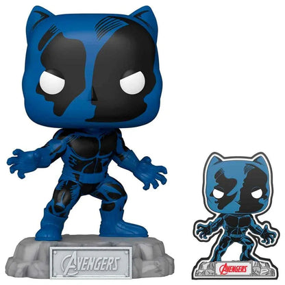 POP figure Marvel Avengers 60th Anniversary Comic Black Panther with Pin Exclusive Nerdscape