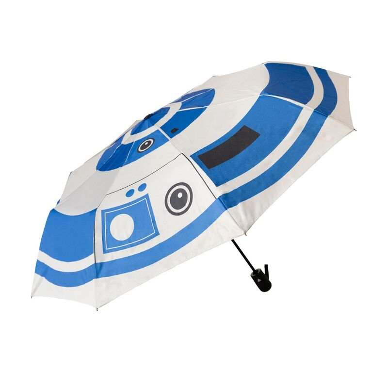 Star Wars R2D2 automatic folding umbrella with 100cm diameter and PVC handle