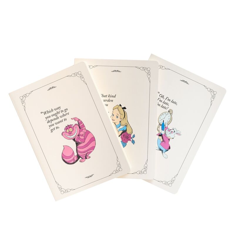 Disney Alice in Wonderland pack 3 A5 notebooks Nerdscape