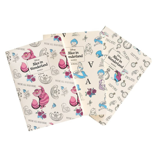 Disney Alice in Wonderland pack 3 A6 notebooks Nerdscape