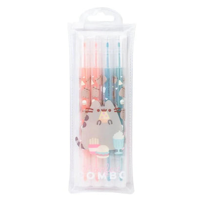 Set Evidenziatori Pastello Funko Pop! Pusheen Foodie - 4 Pezzi con Doppia Punta in Astuccio PVC - Nerdscape Nerdscape