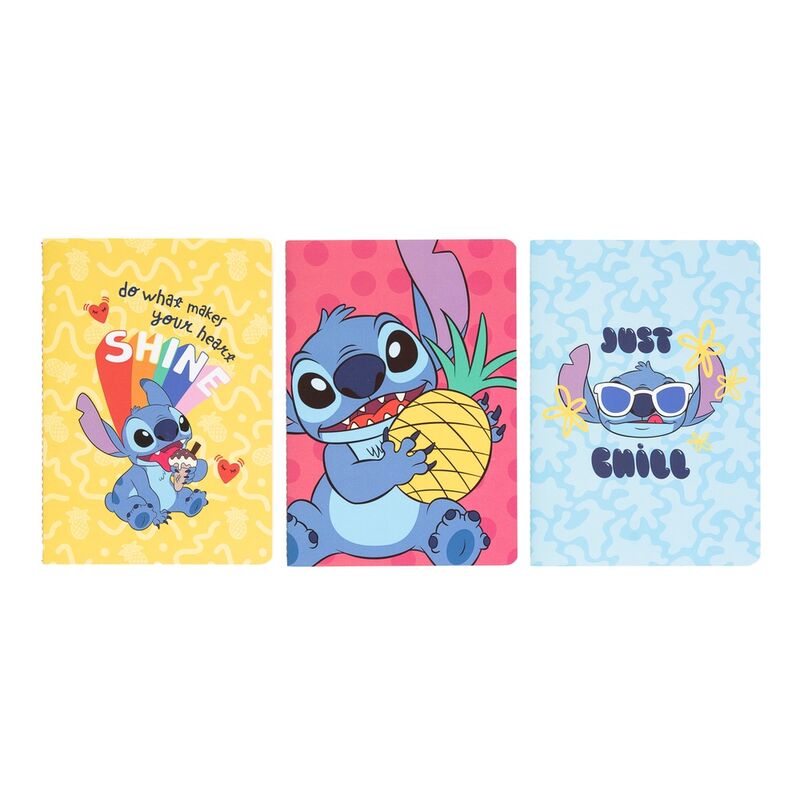 Disney Stitch Tropical pack 3 A5 notebooks Nerdscape