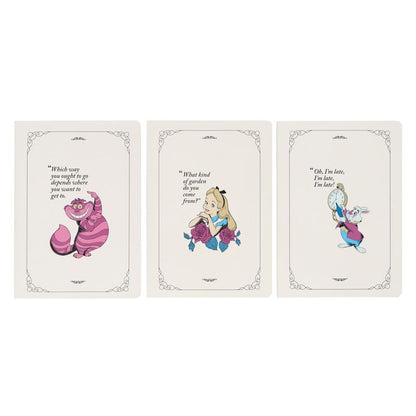 Disney Alice in Wonderland pack 3 A5 notebooks Nerdscape