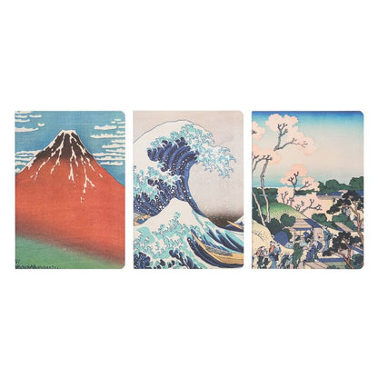 The Great Wave of Kanagawa Hokusai pack 3 A5 notebooks Nerdscape