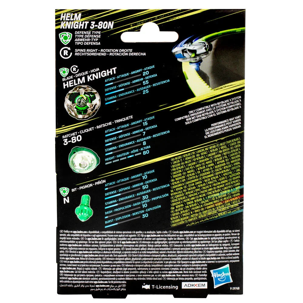 BeybladeX Helm Knight Starter Pack - Figura da Collezione - Nerdscape Nerdscape