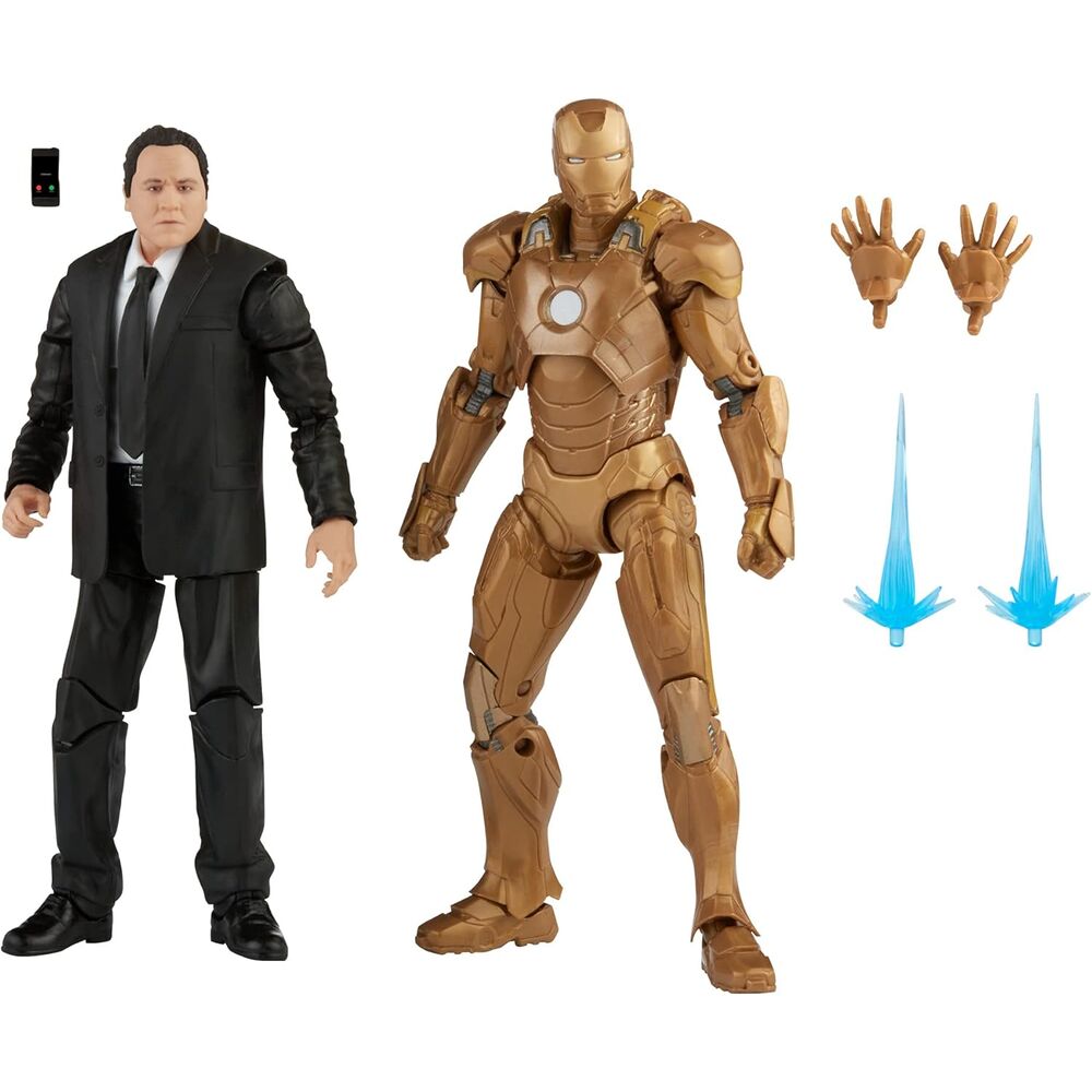 Marvel The Infinity Saga Iron Man 3 Happy Hogan and Iron Man Mark XXI set 2 figures 15cm Nerdscape