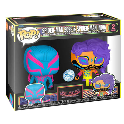 POP pack 2 figures Spider-Man - Spider-Man 2099 & Spider-Man India Exclusive Nerdscape