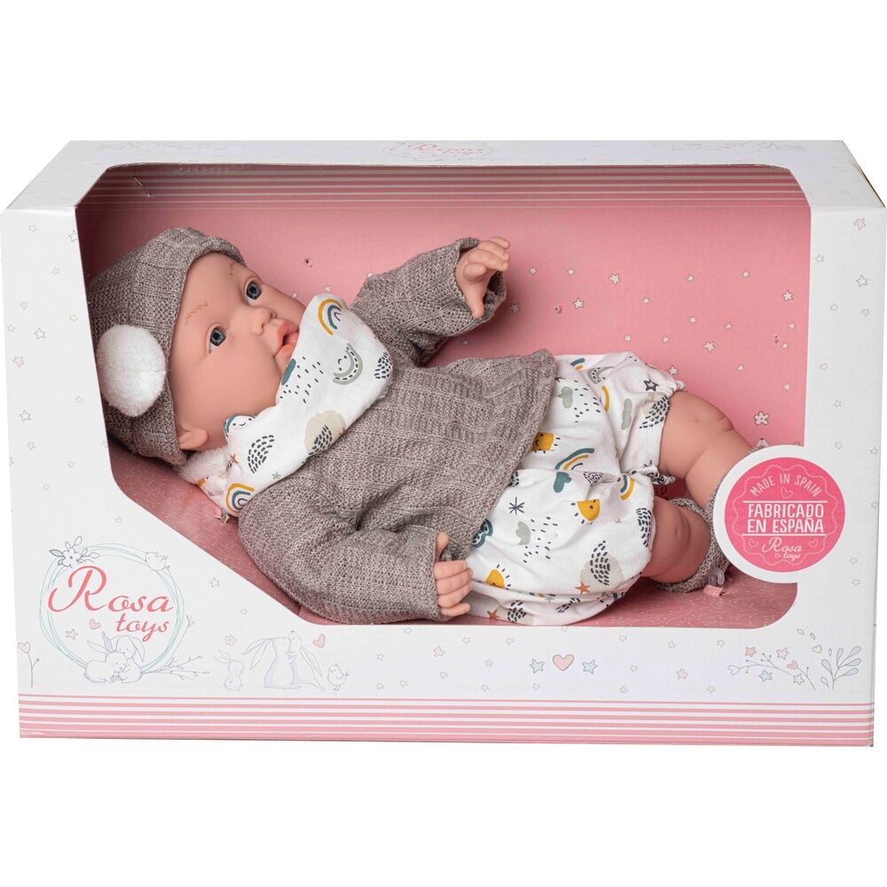 Baby doll reborn Daniela cry grey scarf Nerdscape