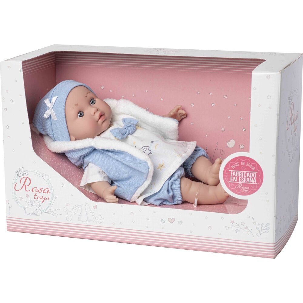 Baby doll reborn Lara cry blue waistcoat Nerdscape