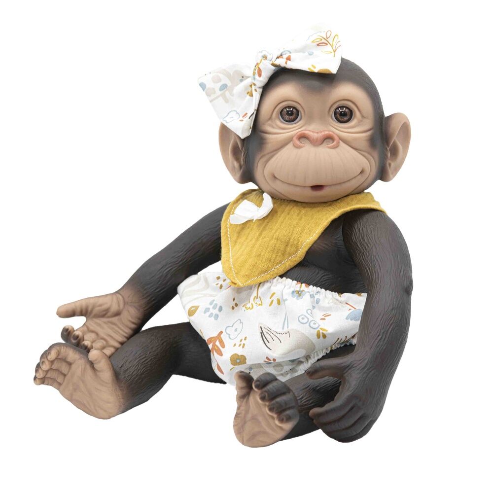 Baby doll reborn monkey yellow pololo and bib Nerdscape