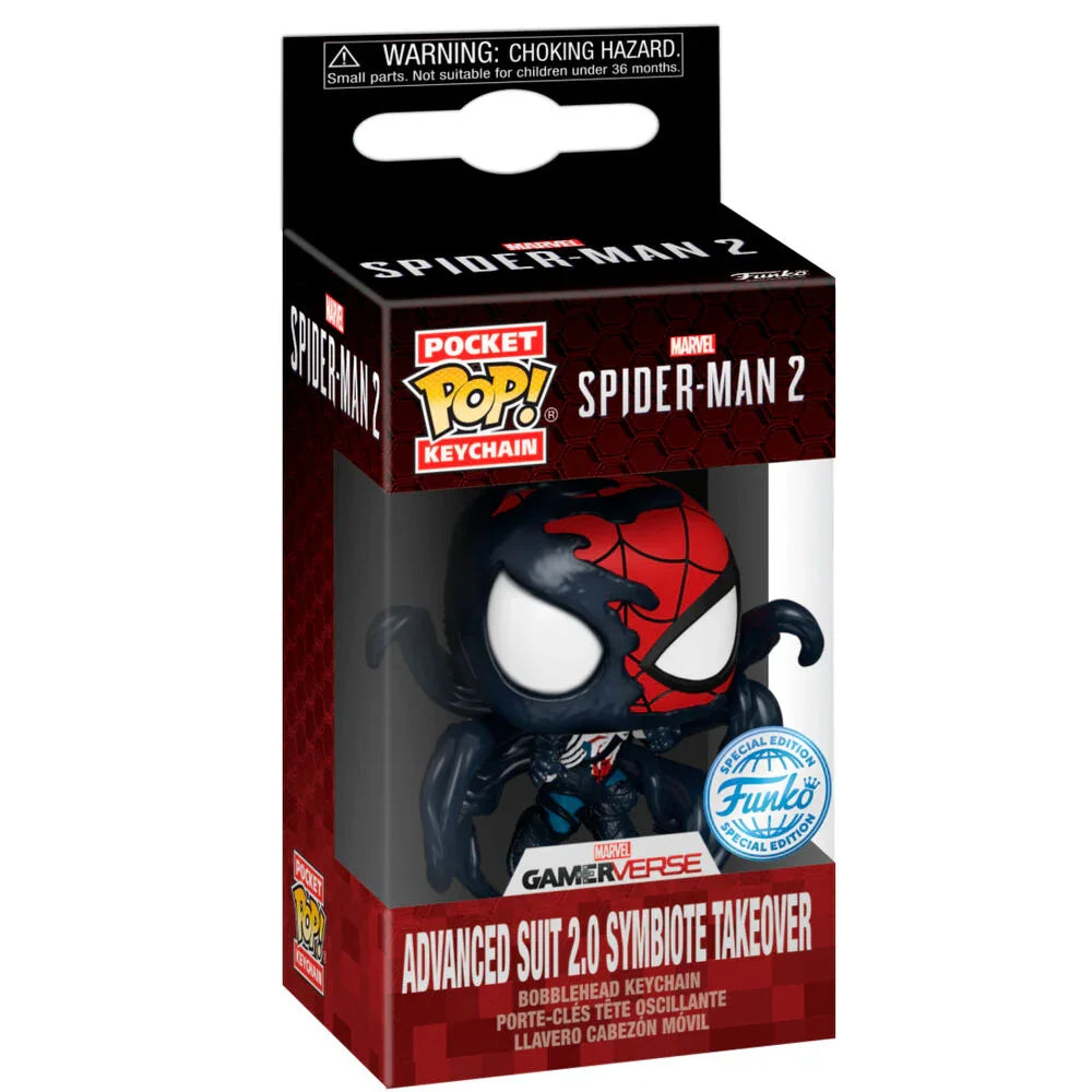 Pocket POP Keychain Marvel Spider-Man 2 Advanced Suit 2.0 Symbiote Takeover Nerdscape