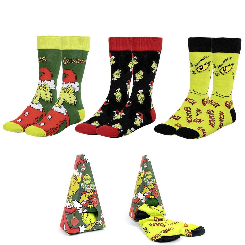 Grinch pack 3 adult socks Nerdscape