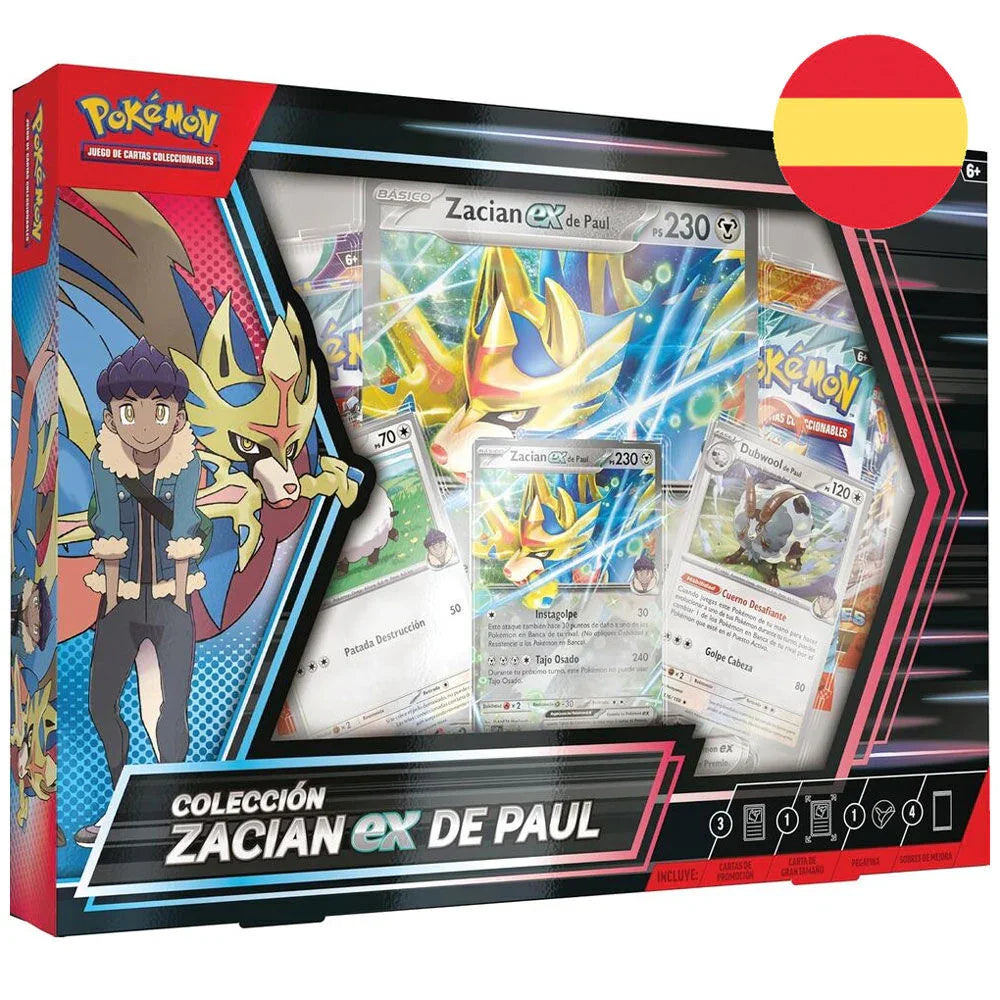 Spanish Pokemon Zacian Ex de Paul Blister set of collectible cards Nerdscape