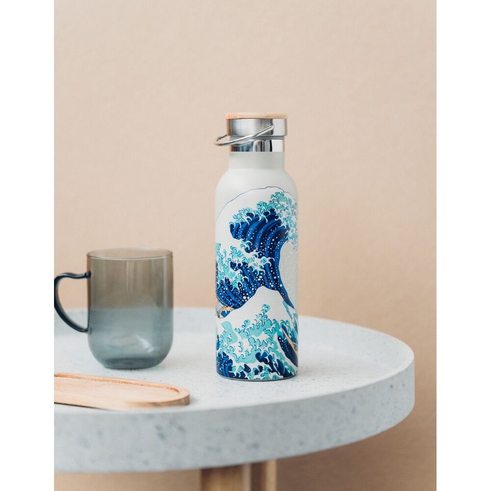 The Great Wave of Kanagawa Hokusai Stainless steel bottle 500ml Nerdscape
