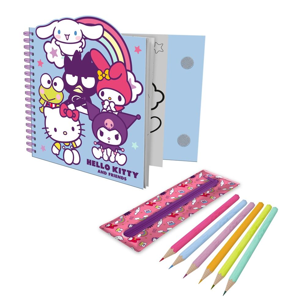 Cahier d'activités Hello Kitty et ses amis + étui amovible