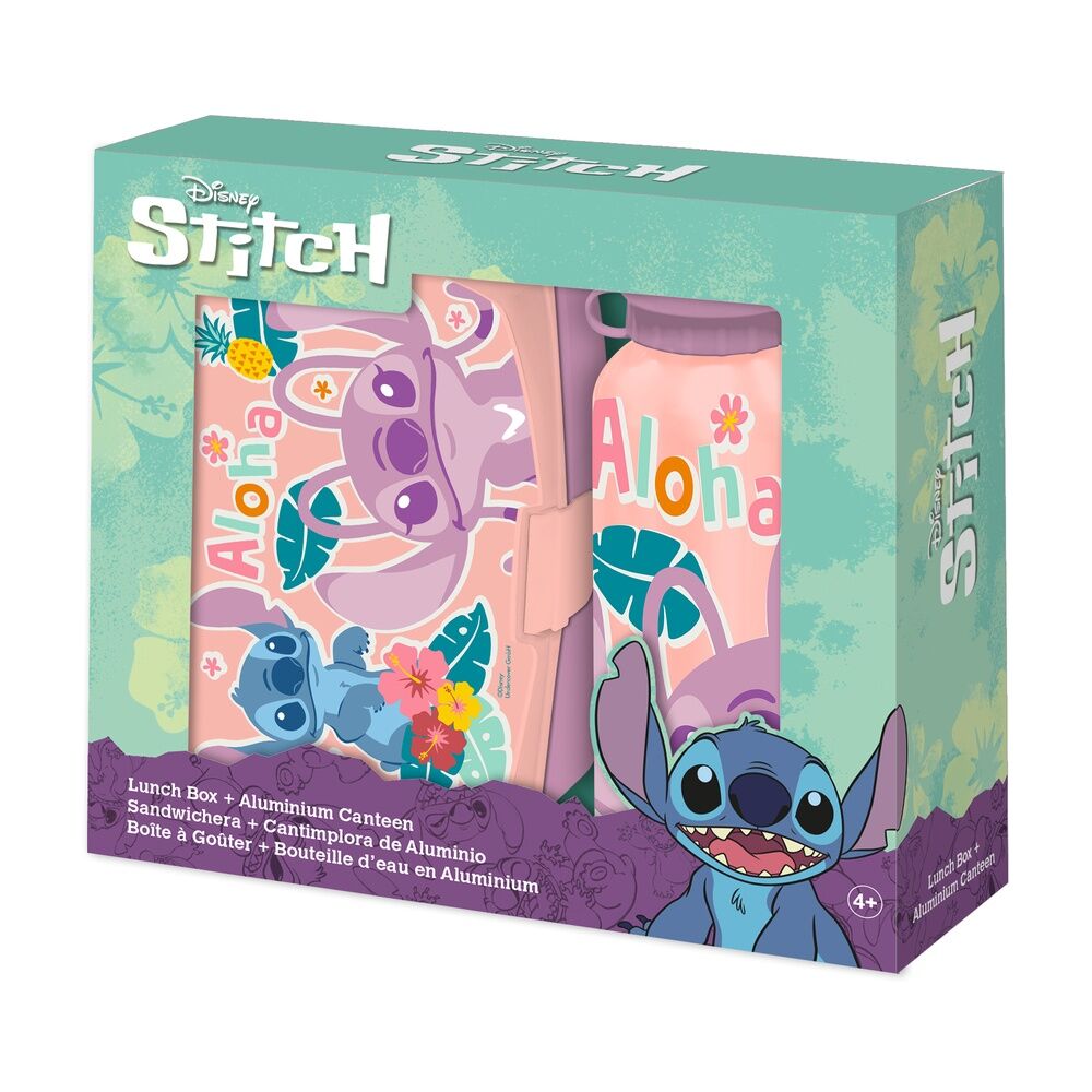 Disney Stitch Aluminium bottle 500ml + lunch box - Nerdscape