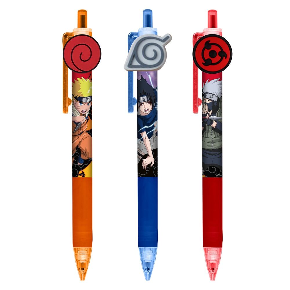 Naruto Shippuden pack of 3 pens Nerdscape