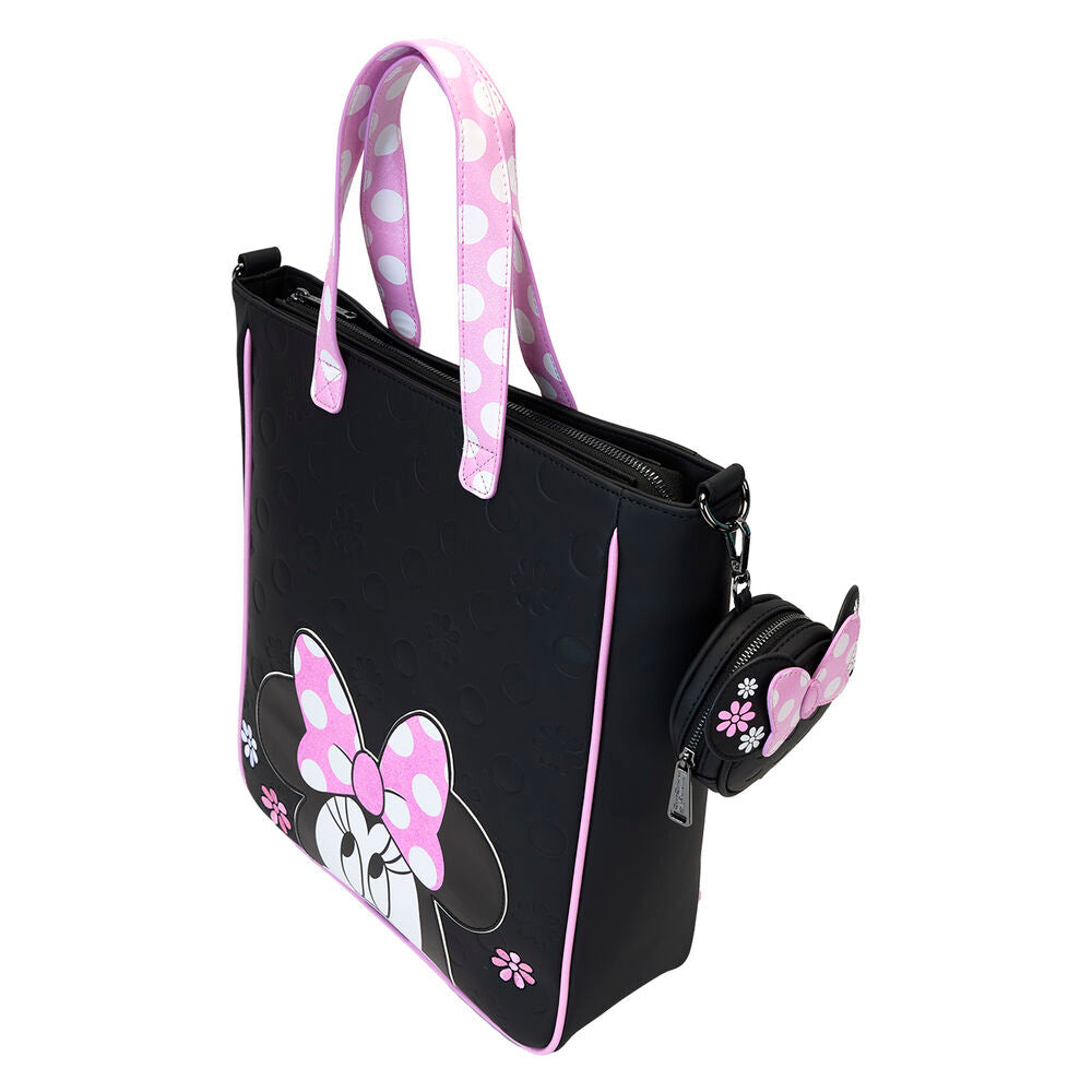 Loungefly Disney Minnie Floral Rock the Dots tote bag with coin bag Nerdscape