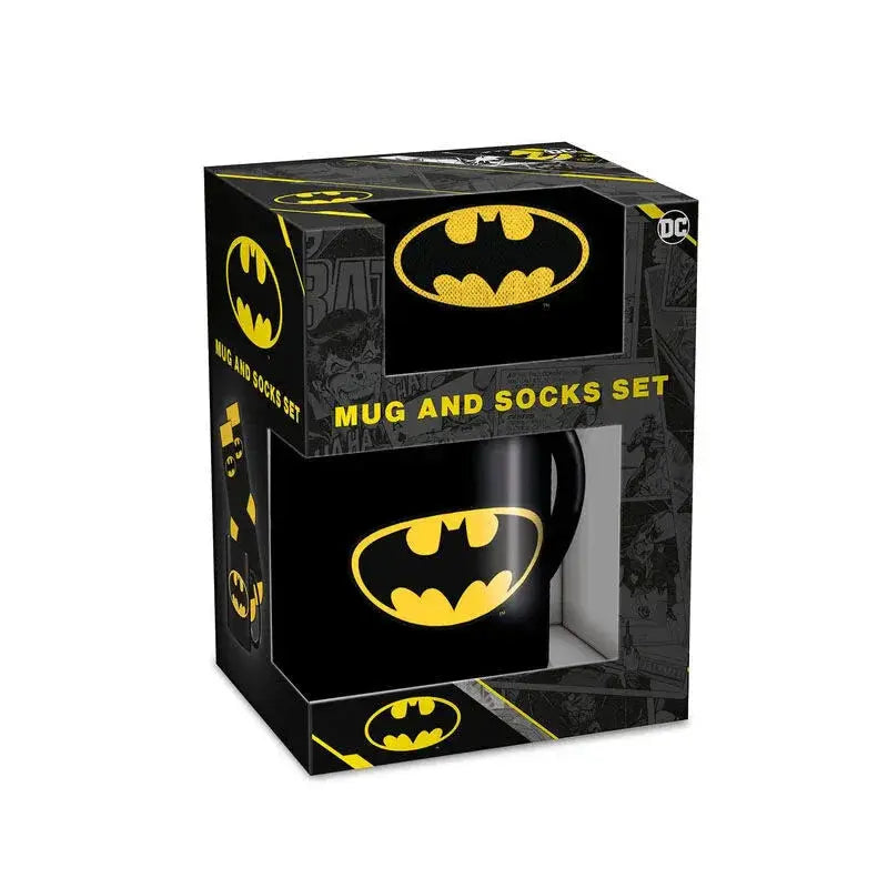 DC Comics Batman Logo mug and socks set Nerdscape