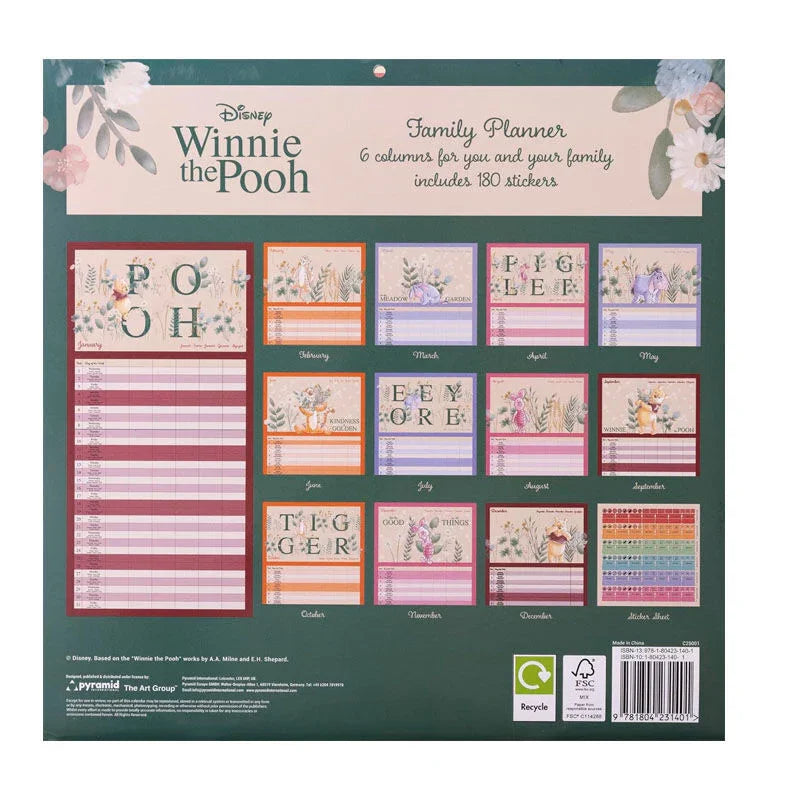 Disney Winnie the Pooh Family planning calendar Nerdscape